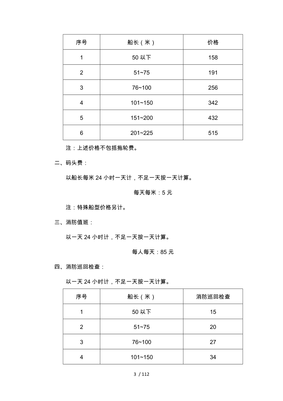 民用船舶修理价格表_第3页