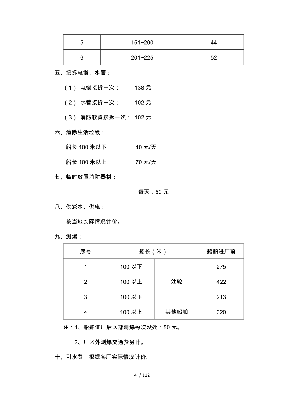 民用船舶修理价格表_第4页