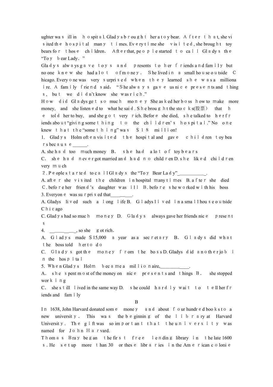 牛津英语8Bunit6单元测试和答案2_第5页
