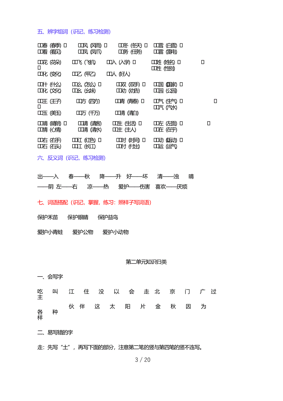 部编语文一年级下册1-单元知识归类_第4页