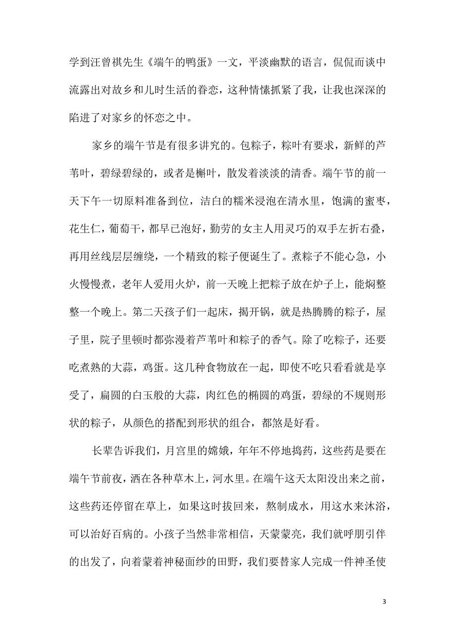 关于家乡的端午节作文750字五篇_第3页