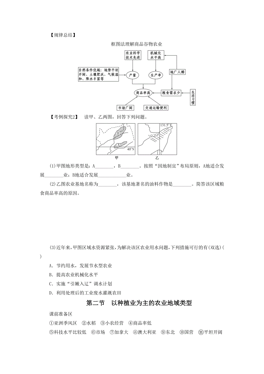 【精品】人教版高一地理必修二导学案：3.2以种植业为主的农业地域类型2_第4页