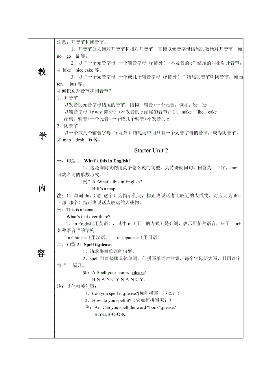 初一上册Starterunit1-3教案_第2页