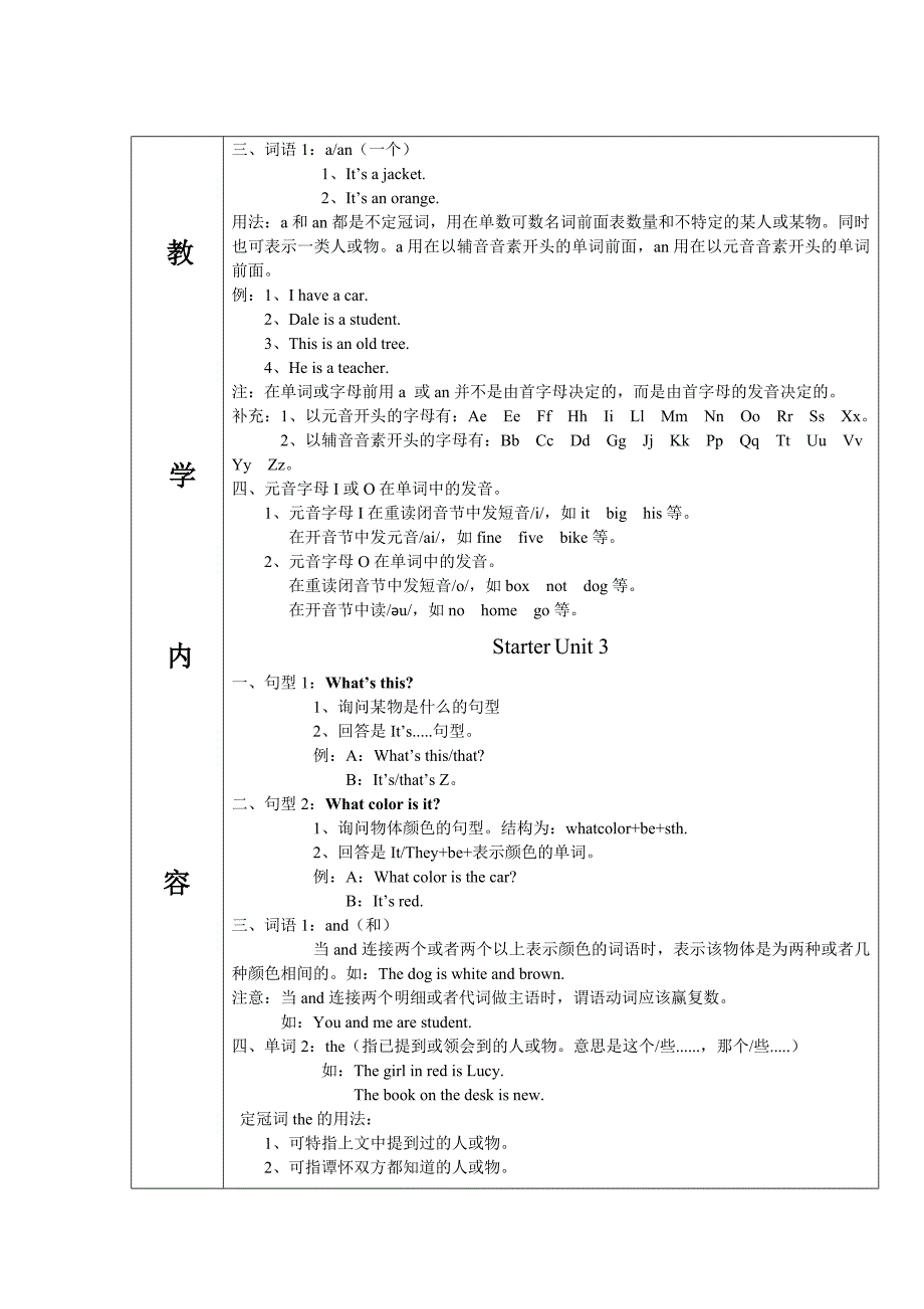 初一上册Starterunit1-3教案_第3页