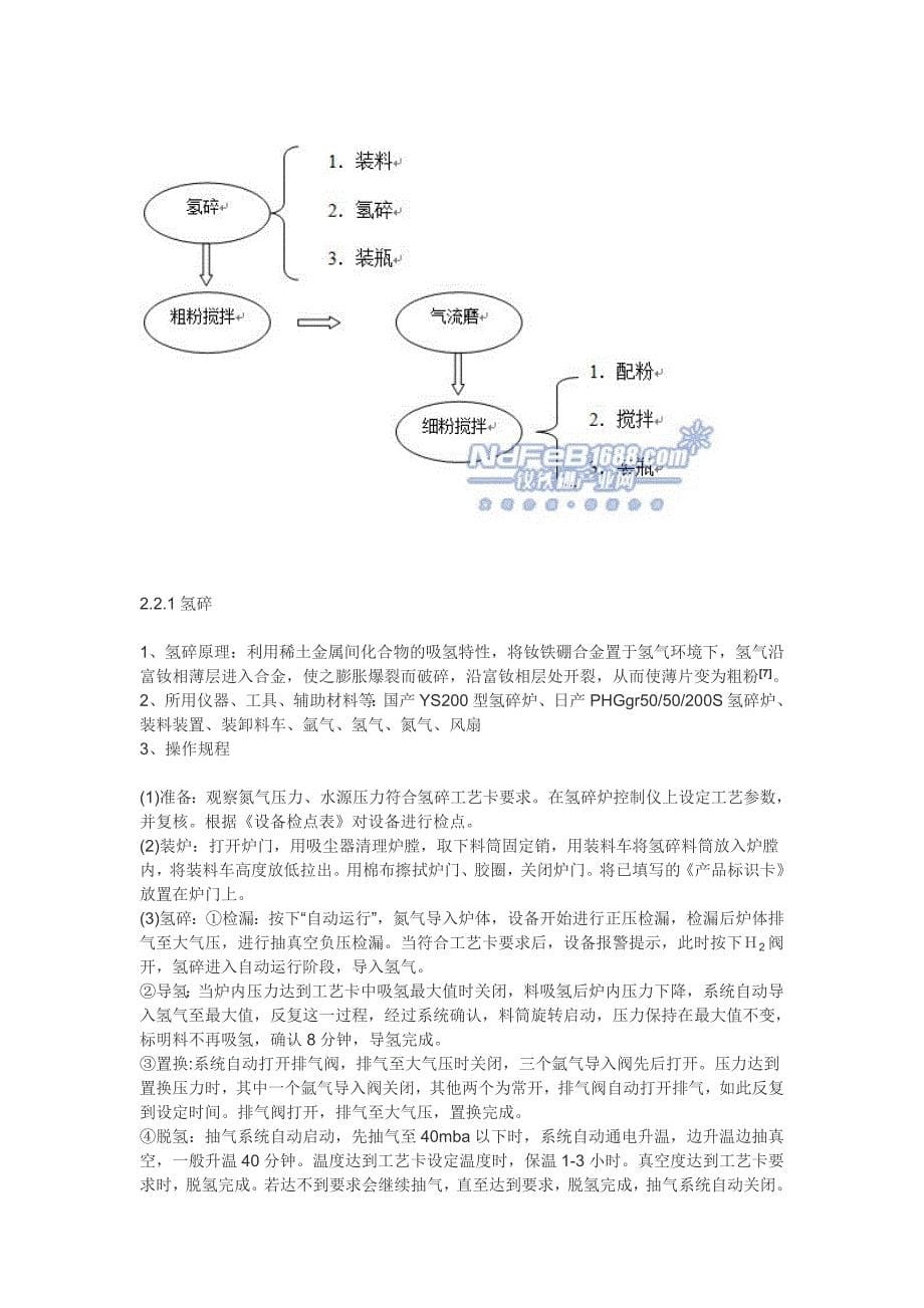 烧结钕铁硼的生产工艺流程概要_第5页