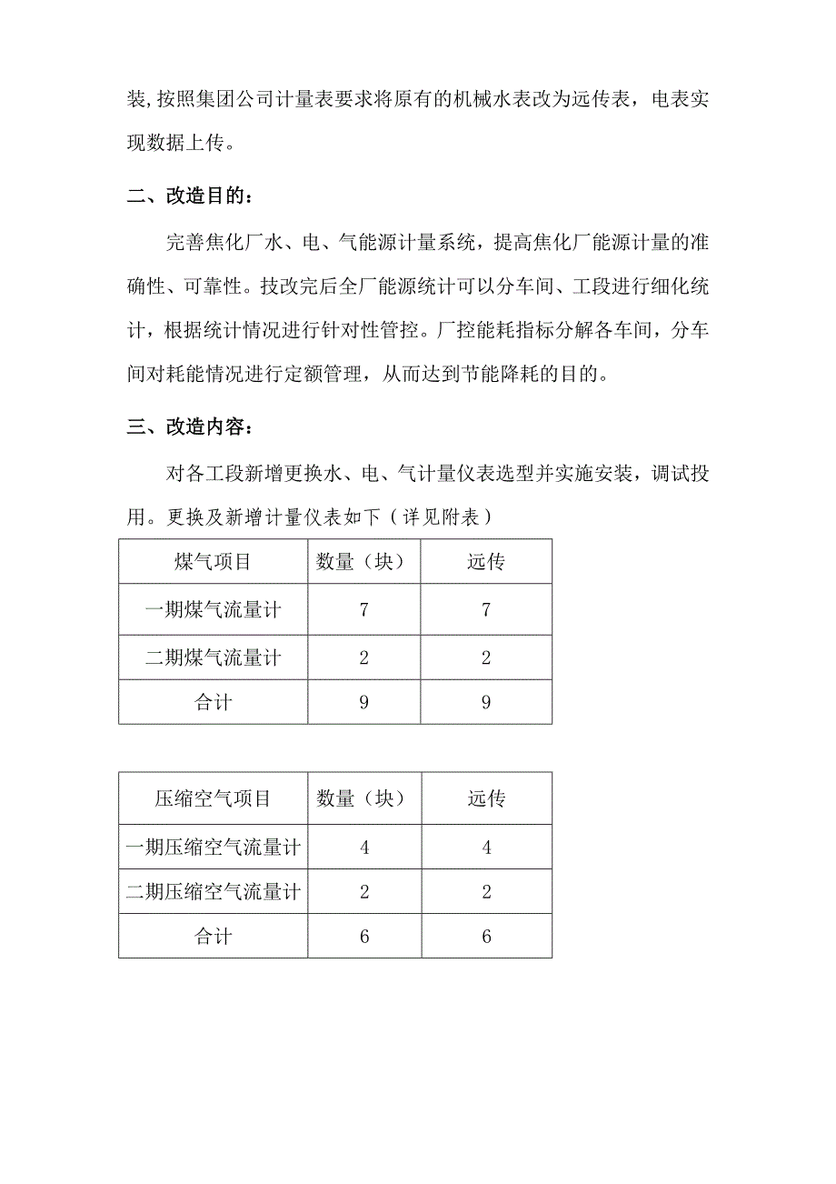 焦化厂水电气能源计量器具技改方案_第3页