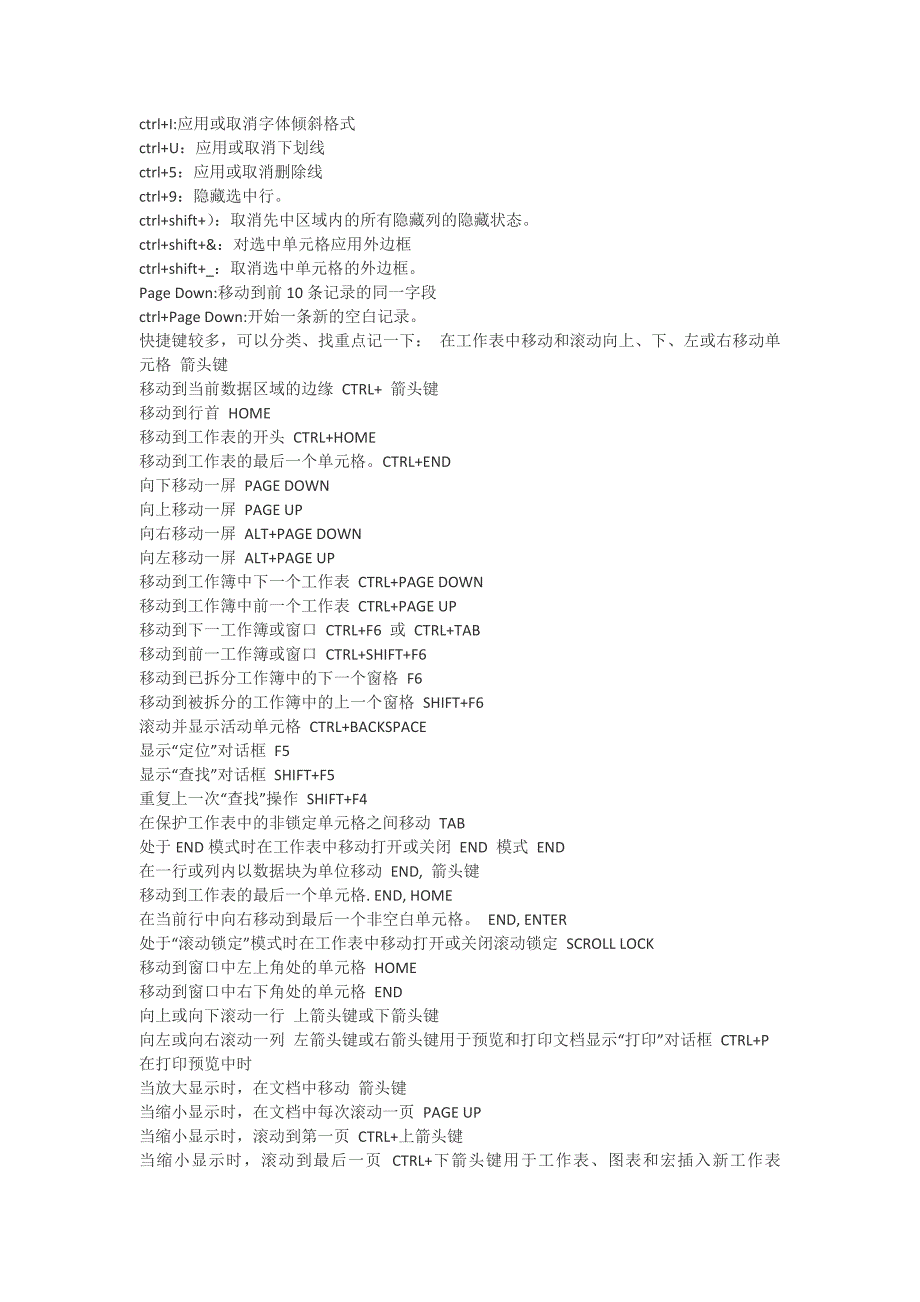 excel表格快捷键操作大全_第3页