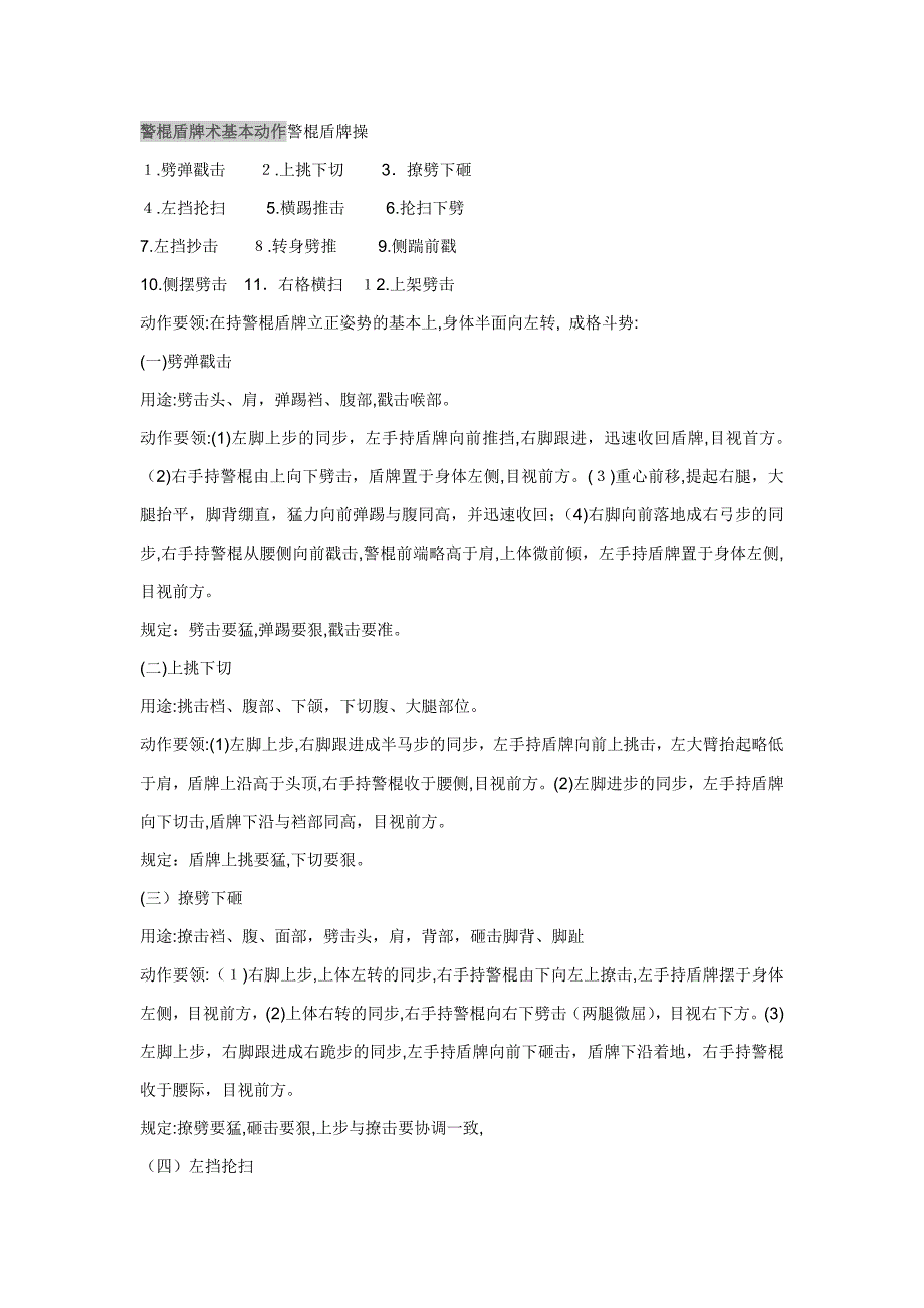 警棍盾牌术基本动作_第1页