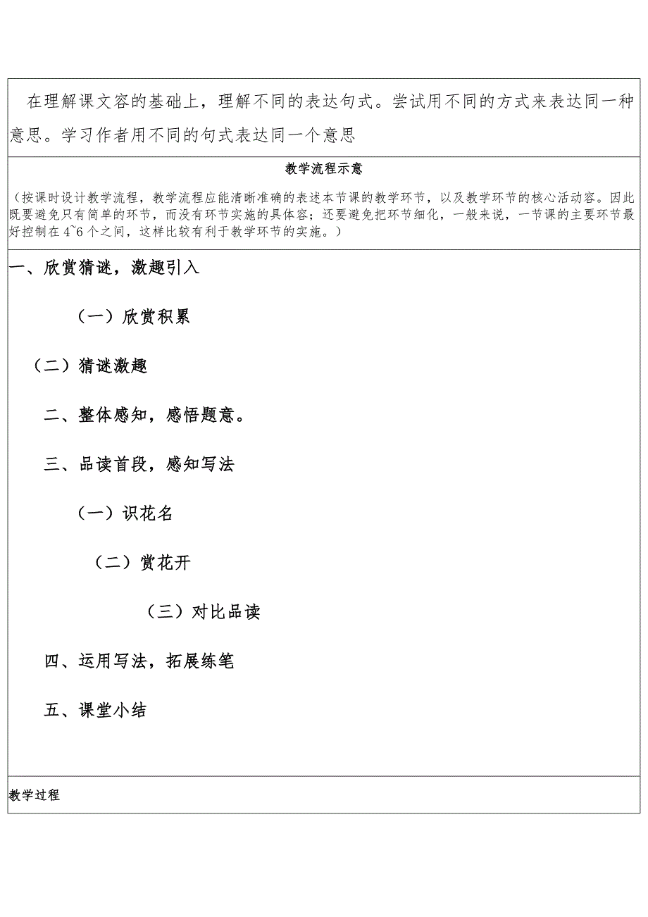 小学语文教学教案模板_第3页