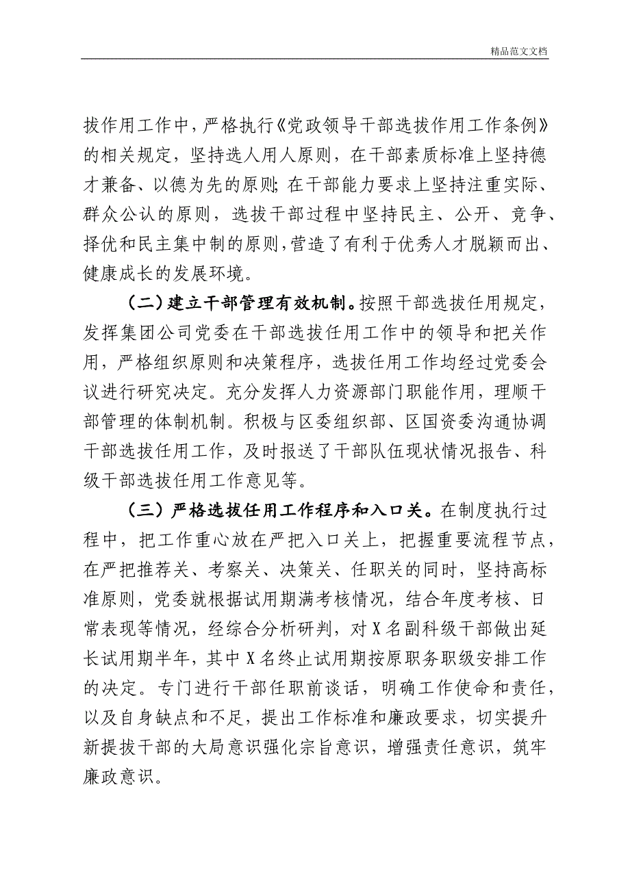 公司选人用人专项报告（4000字）_第2页