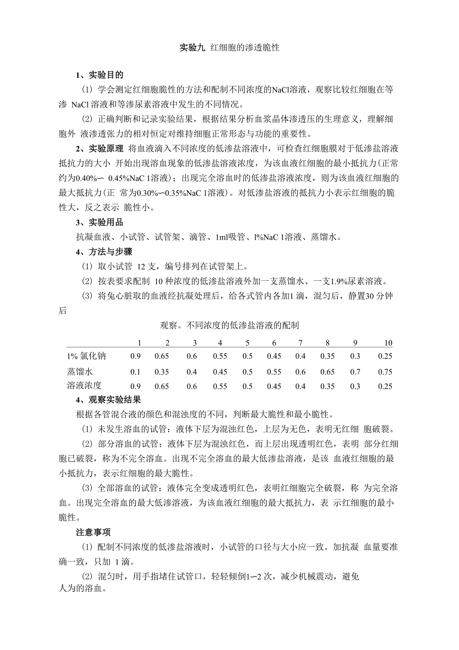 试验五红细胞的渗透脆性_第1页