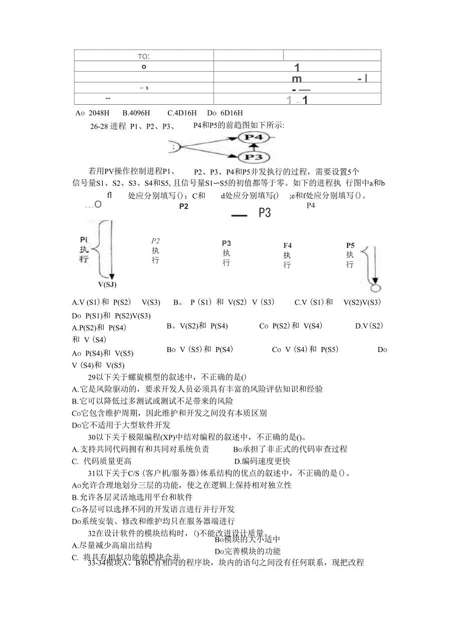 中级软件设计师2017上半年上午试题及答案解析_第4页