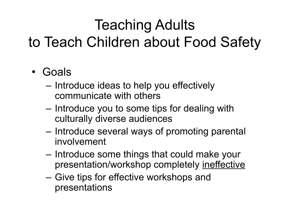 TeachingAdults About Food Safety对食品安全的成人教学_第2页