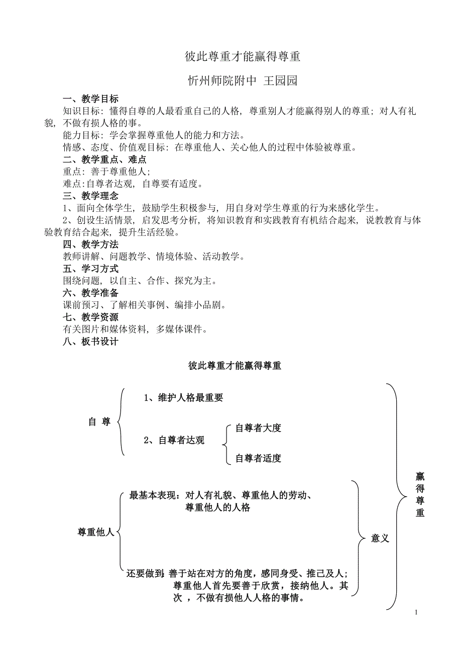 彼此尊重才能赢得尊重(1)_第1页