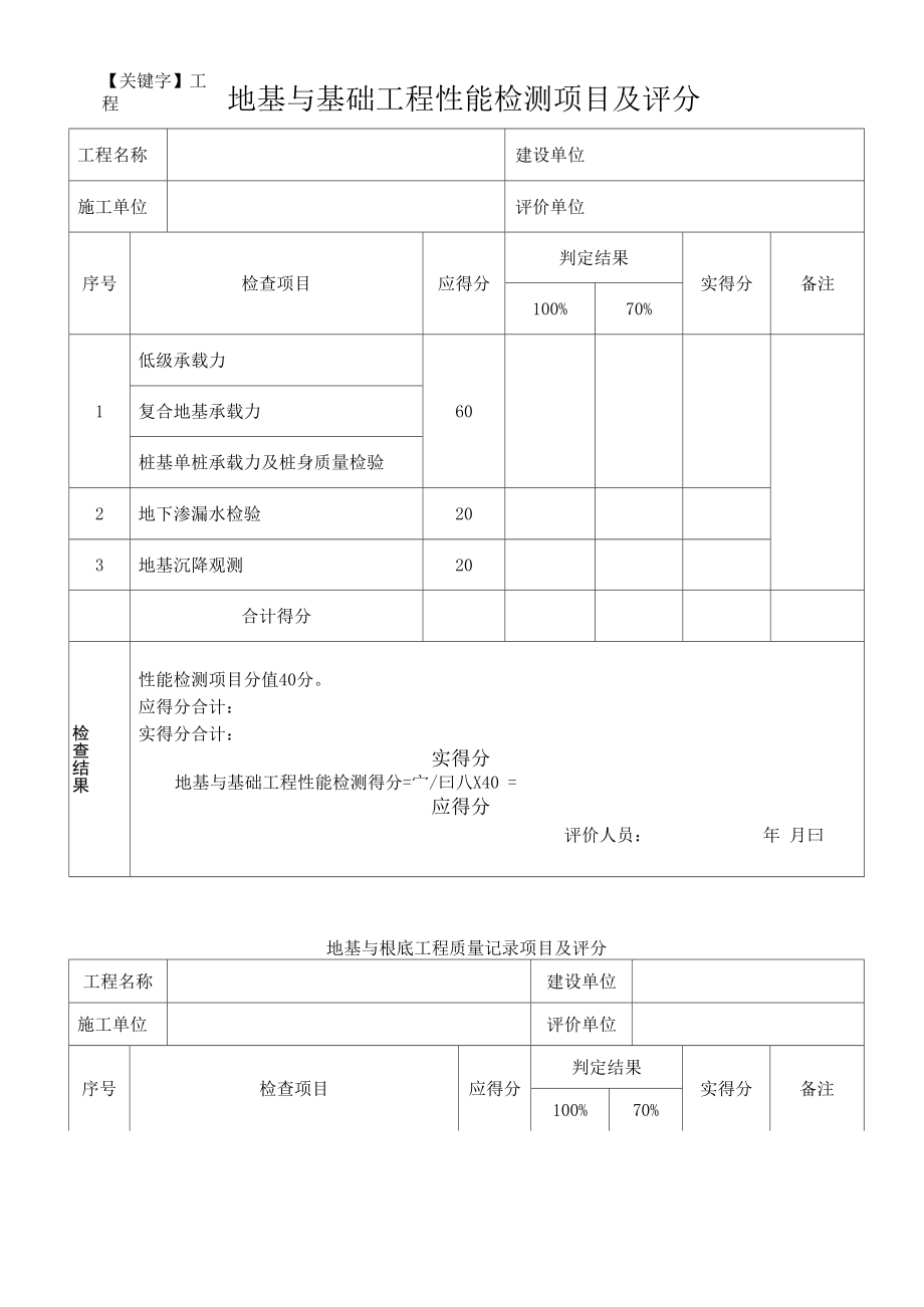 地基与基础工程性能检测项目及评分_第1页