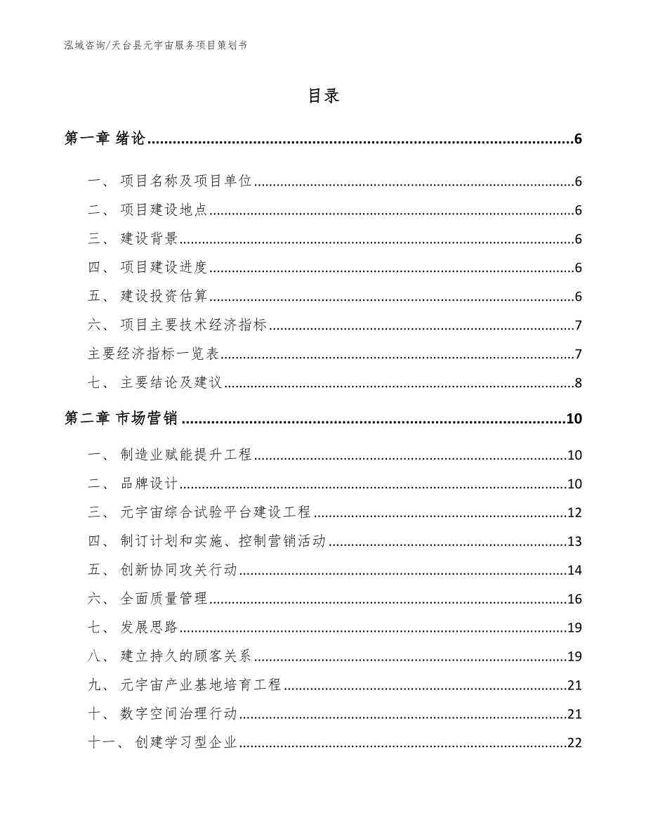 天台县元宇宙服务项目策划书【范文参考】_第2页