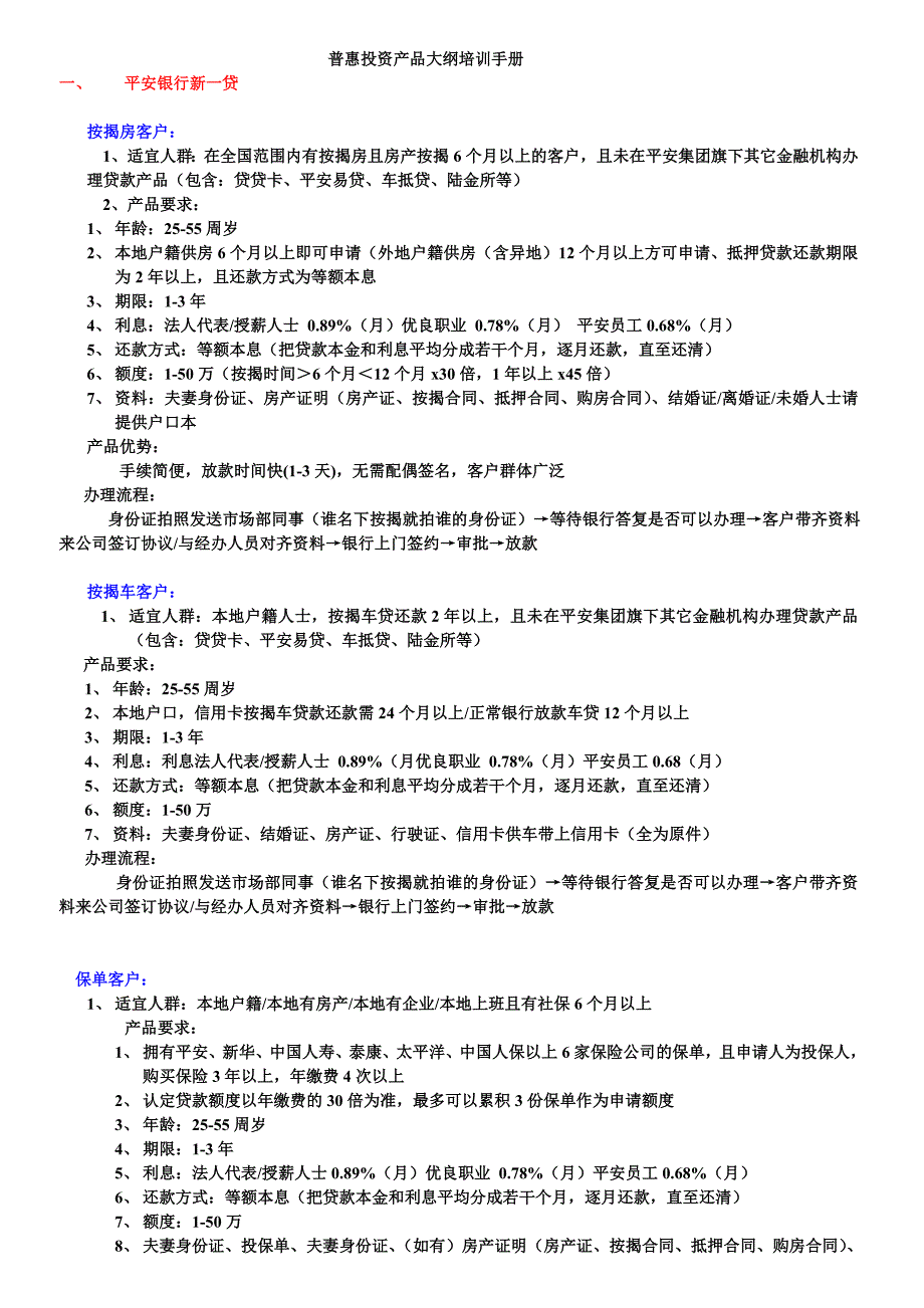 普惠投资产品大纲培训手册_第1页