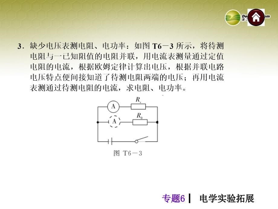 2014年中考物理总复习专题6电学实验拓展（专题诠释+典例分析+专题训练）课件新人教版_第5页