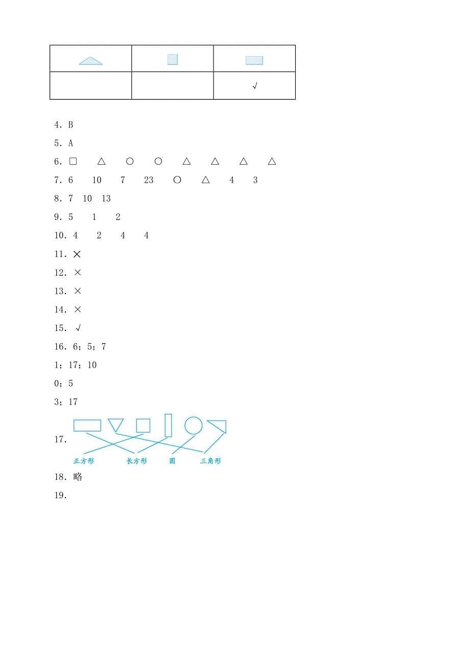 新苏教版数学一年级下册第二单元《认识图形》测试卷(含答案)_第5页
