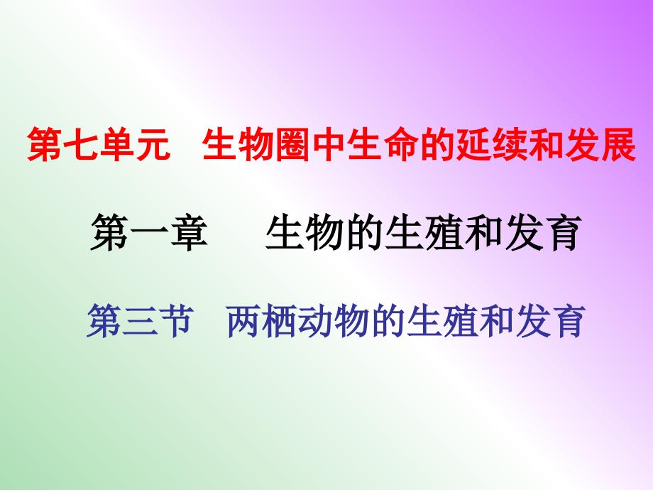 八年级生物下册 第七单元 第一章 第三节 两栖动物的生殖和发育课件 新人教版.ppt_第1页