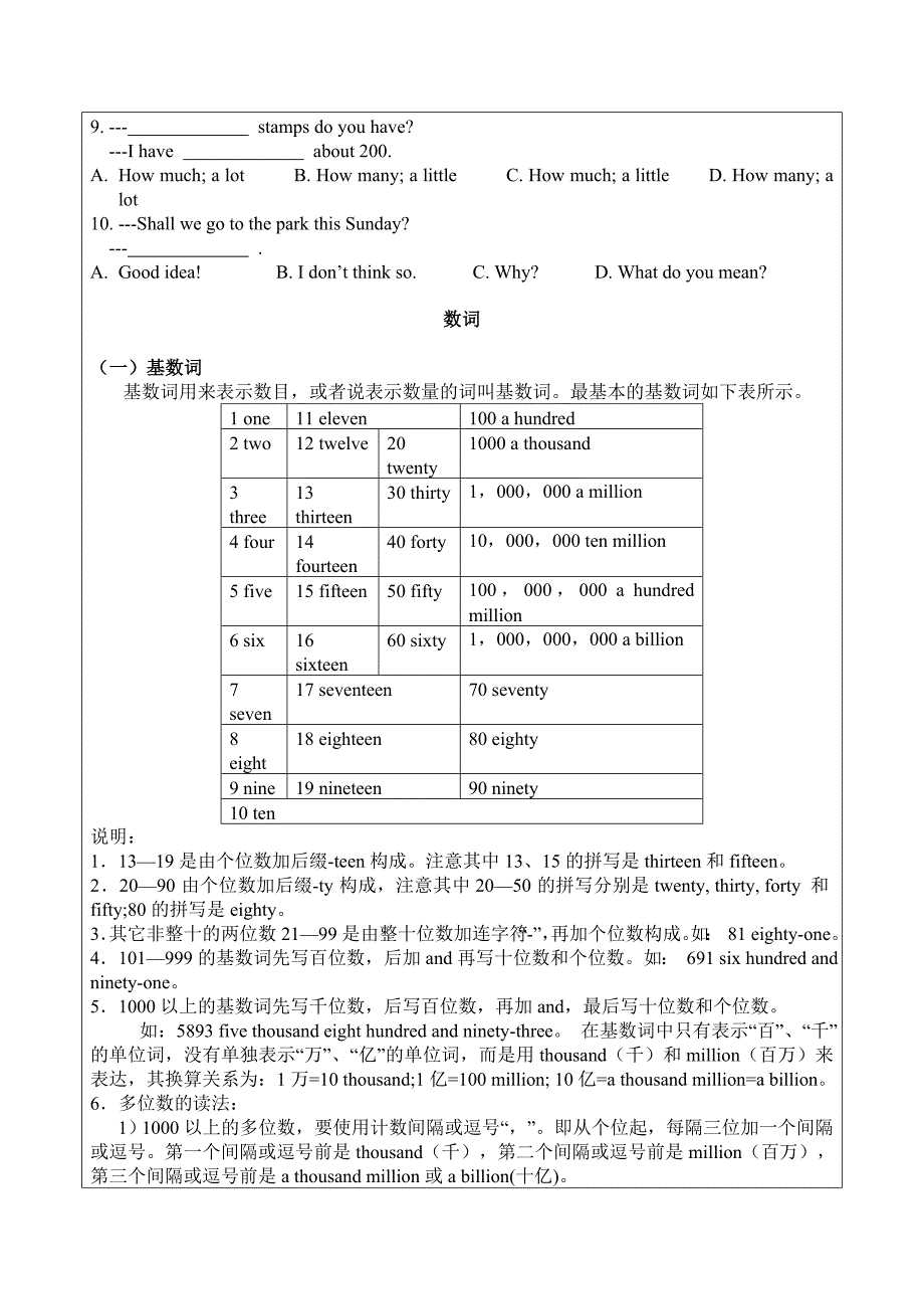 七年级下U5语法数词及表示数量的限定词_第4页