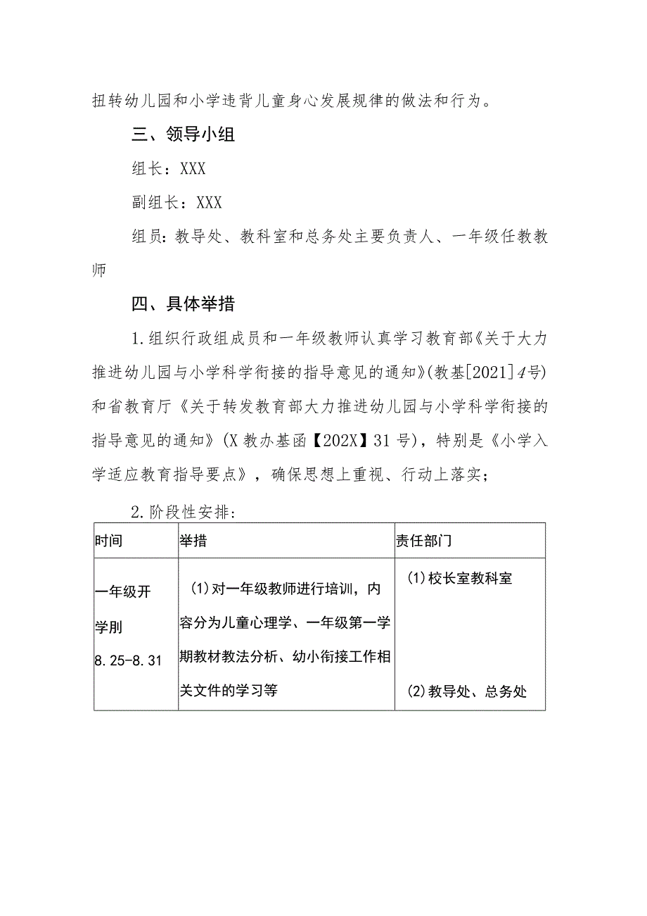 小学幼小衔接工作实施方案_第2页