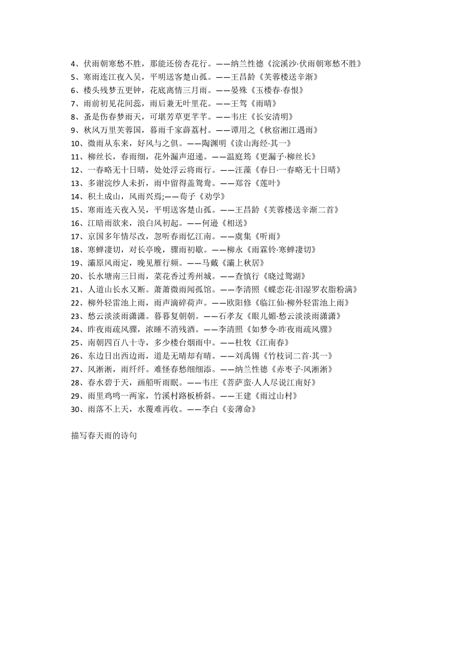 描写春天雨的诗句_第3页