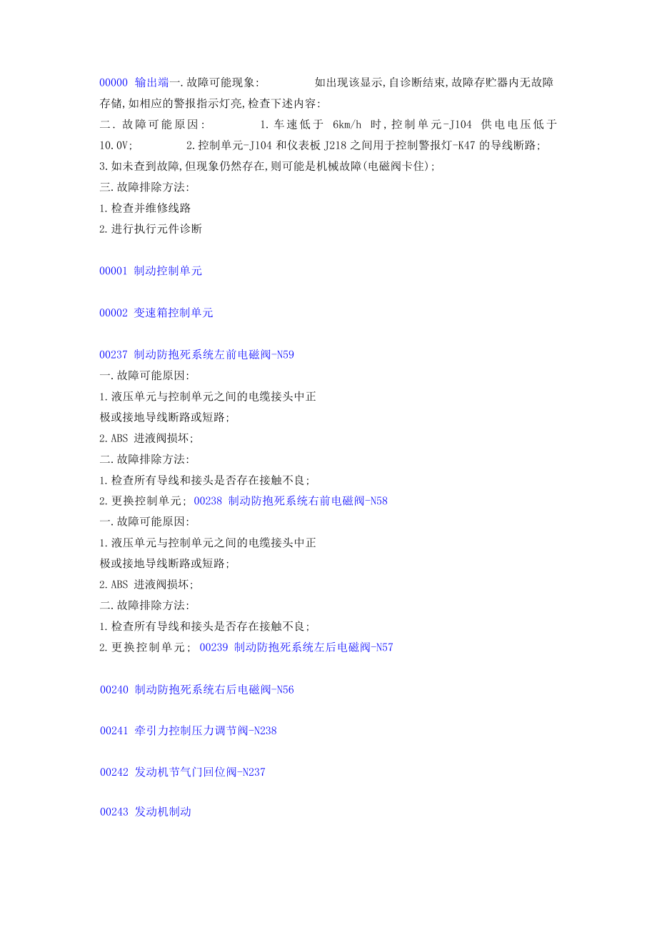 大众故障码维修指引说明_第1页
