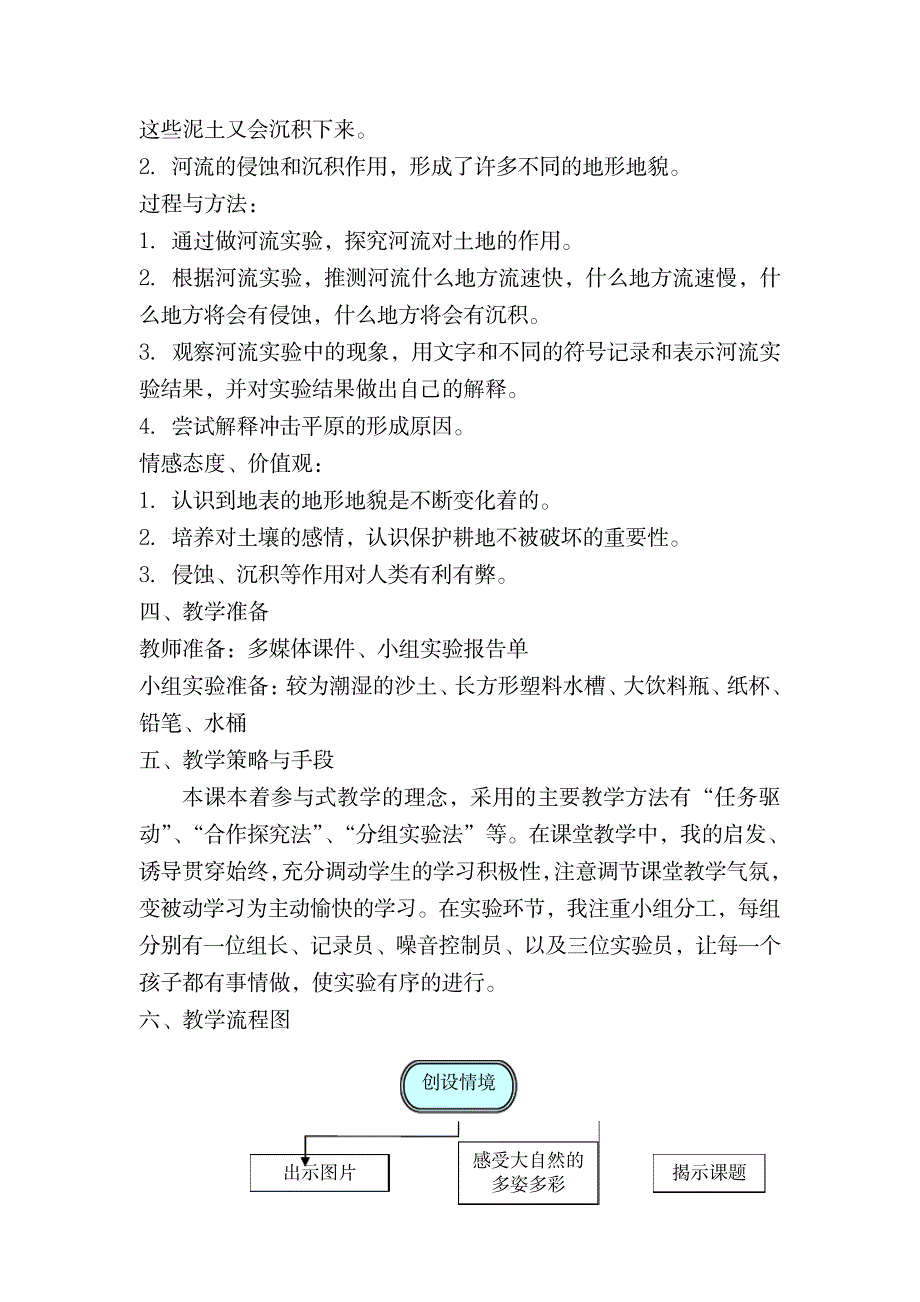 教科版小学科学五年级上册《河流对土地的作用》教学设计_小学教育-小学考试_第2页