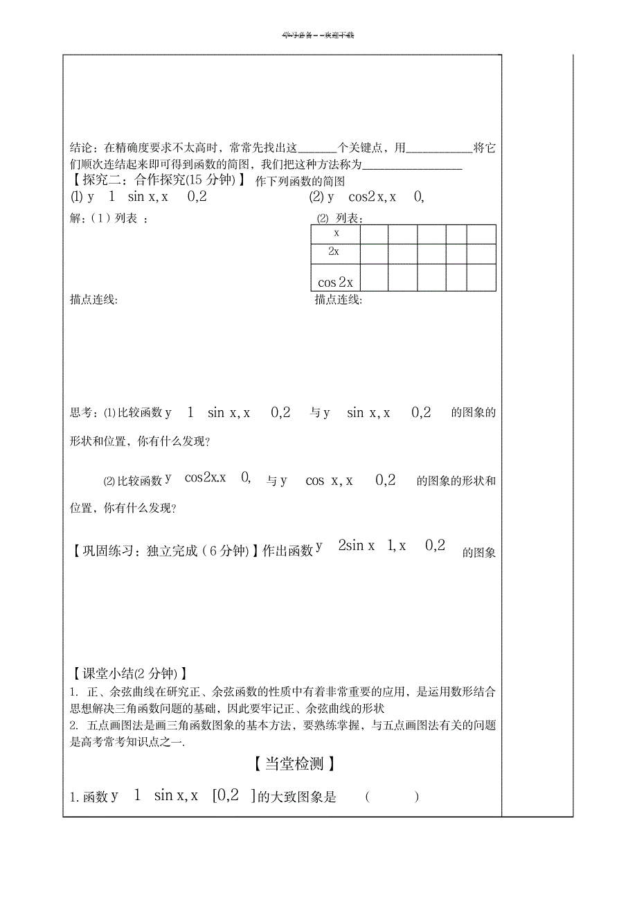 2023年正弦函数余弦函数的图象学精品讲义_第3页