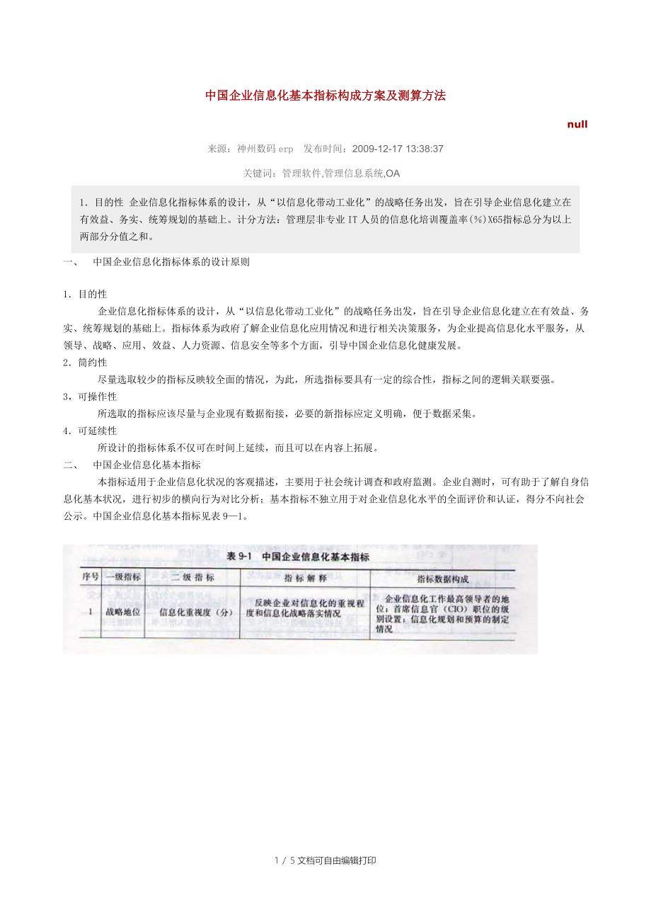 中国企业信息化基本指标构成方案及测算方法_第1页