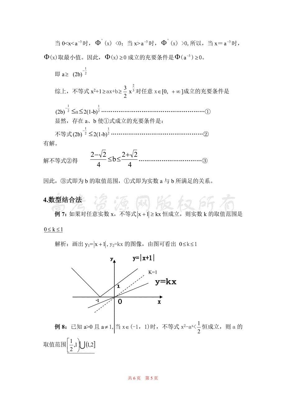 浅谈不等式恒成立问题_第5页