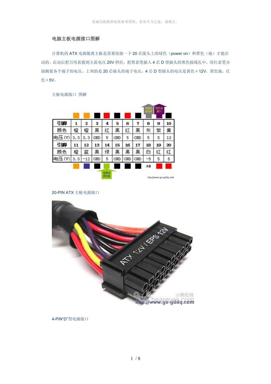 电脑电源接口详解(图解)_第1页