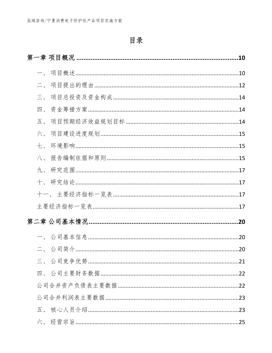 宁夏消费电子防护性产品项目实施方案_模板参考_第2页