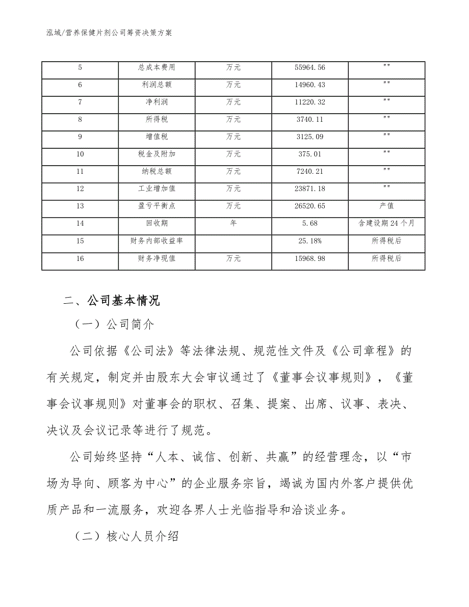 营养保健片剂公司筹资决策方案_第4页