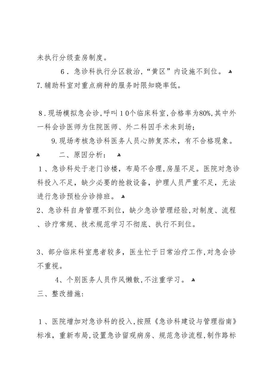 第一季度急诊绿色通道管理督导检查总结5_第5页