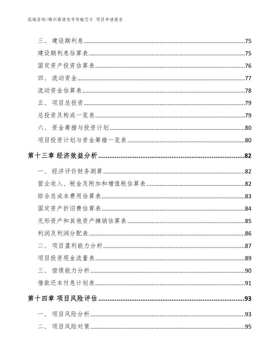 锦州高速信号传输芯片 项目申请报告（参考模板）_第5页