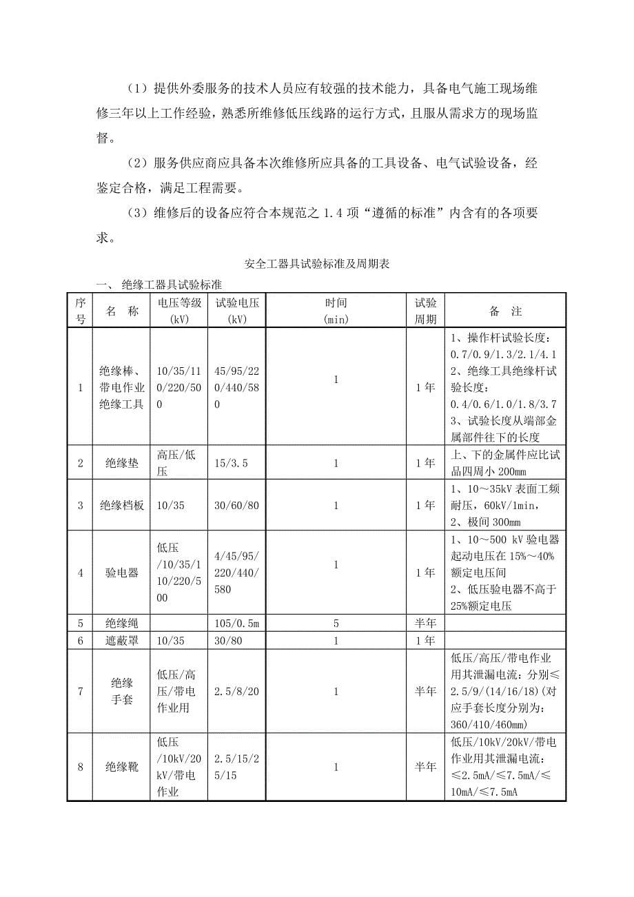 安全工器具试验项目技术规范书_第5页