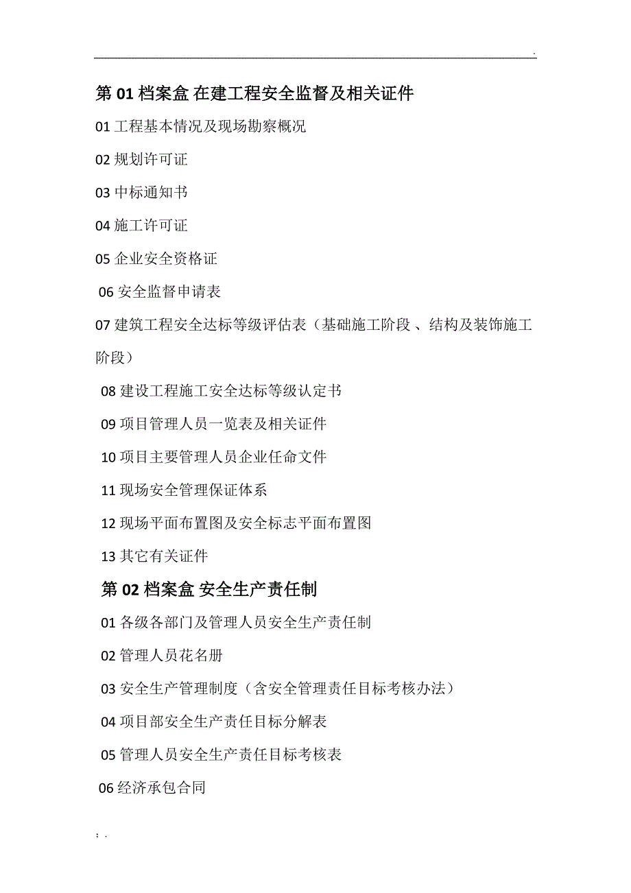 施工现场安全资料18卷内容及目录_第1页