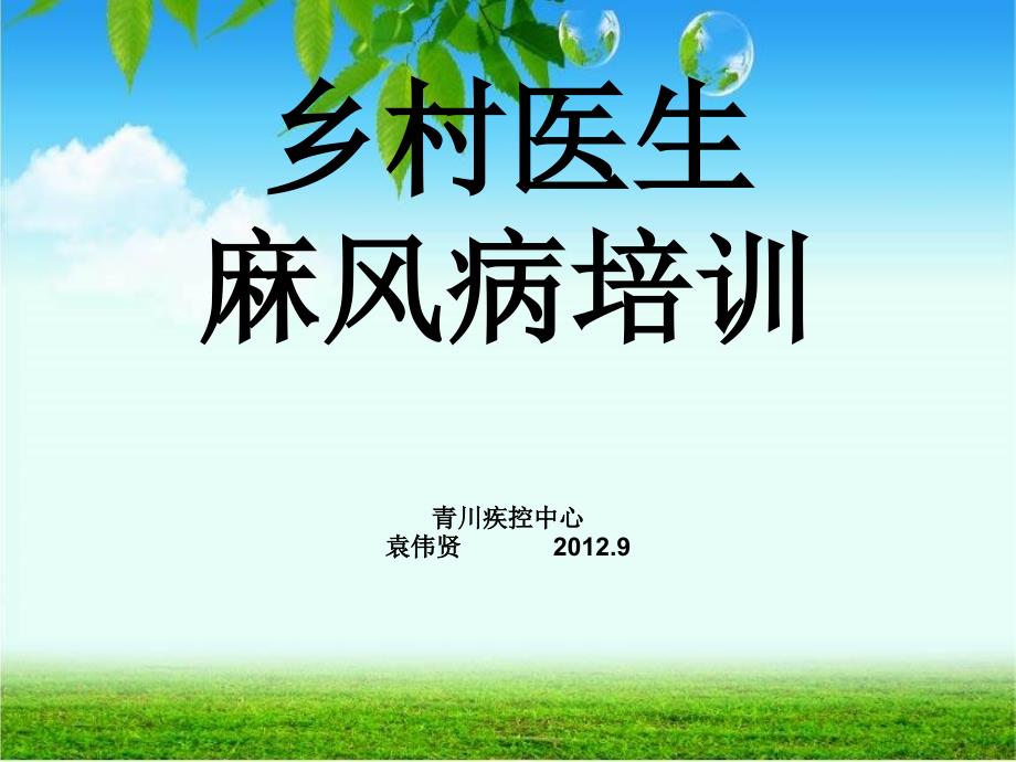 乡村医生麻风病培训(麻风病防治)_第1页