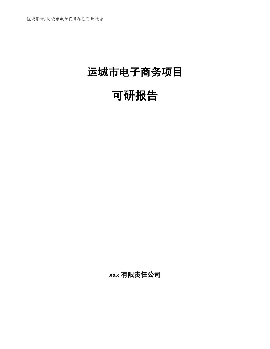 运城市电子商务项目可研报告范文模板_第1页