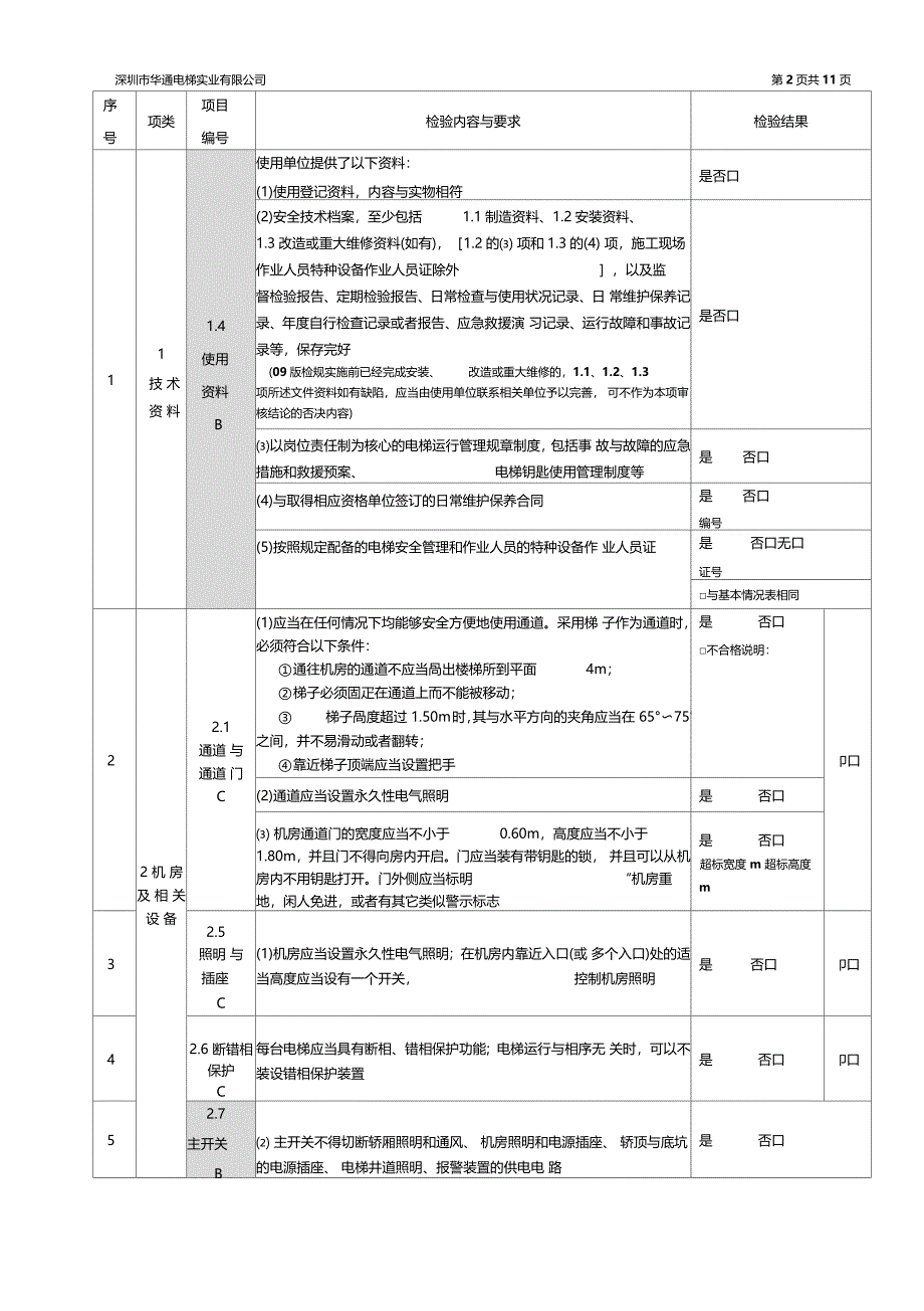 电梯年自检记录_第4页