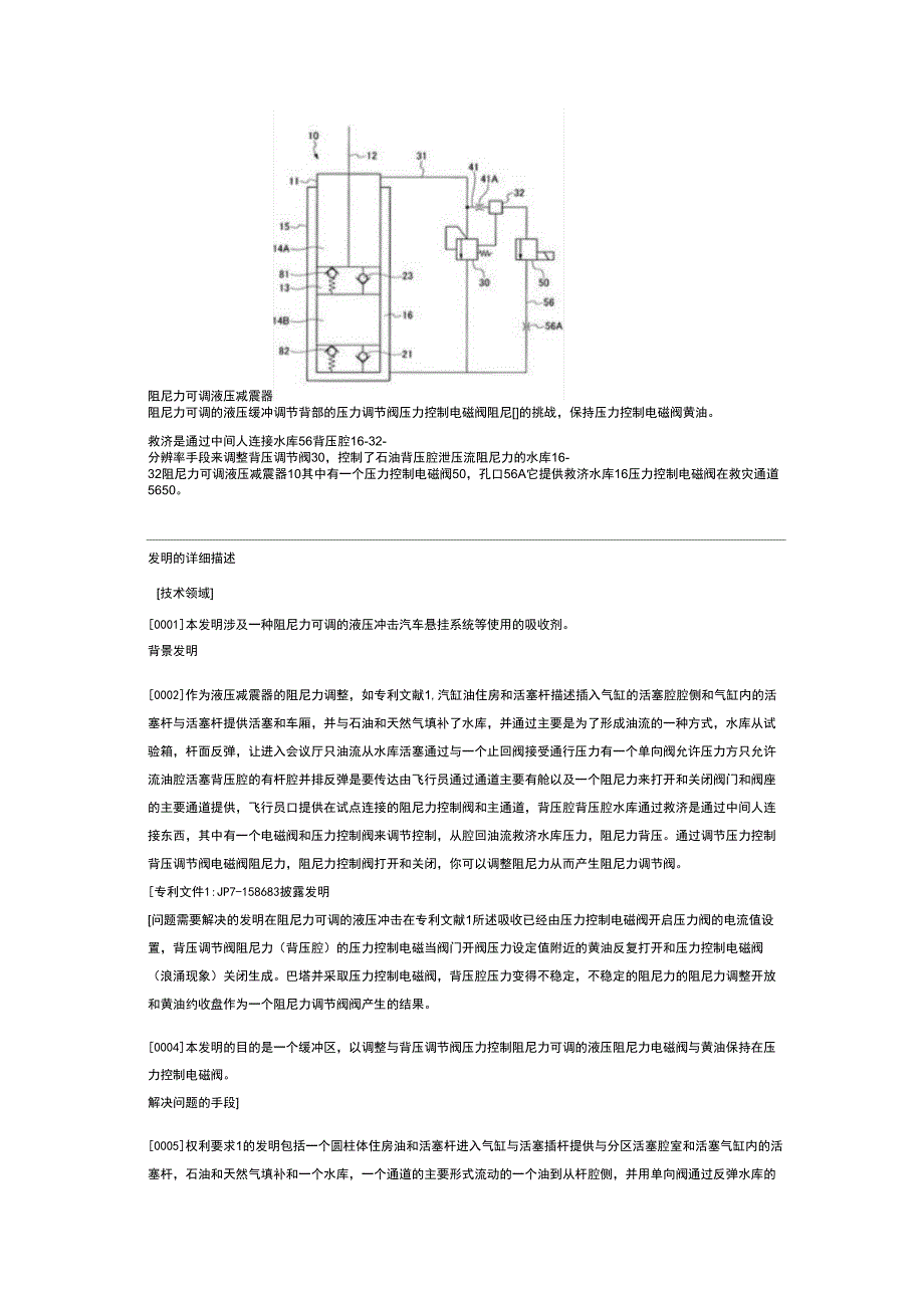 阻尼力可调液压减震器_第1页