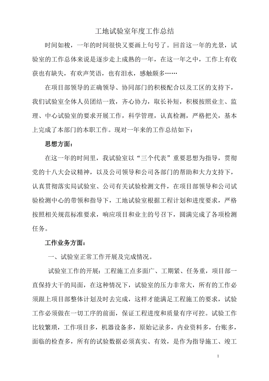 工地试验室年度总结.doc_第1页