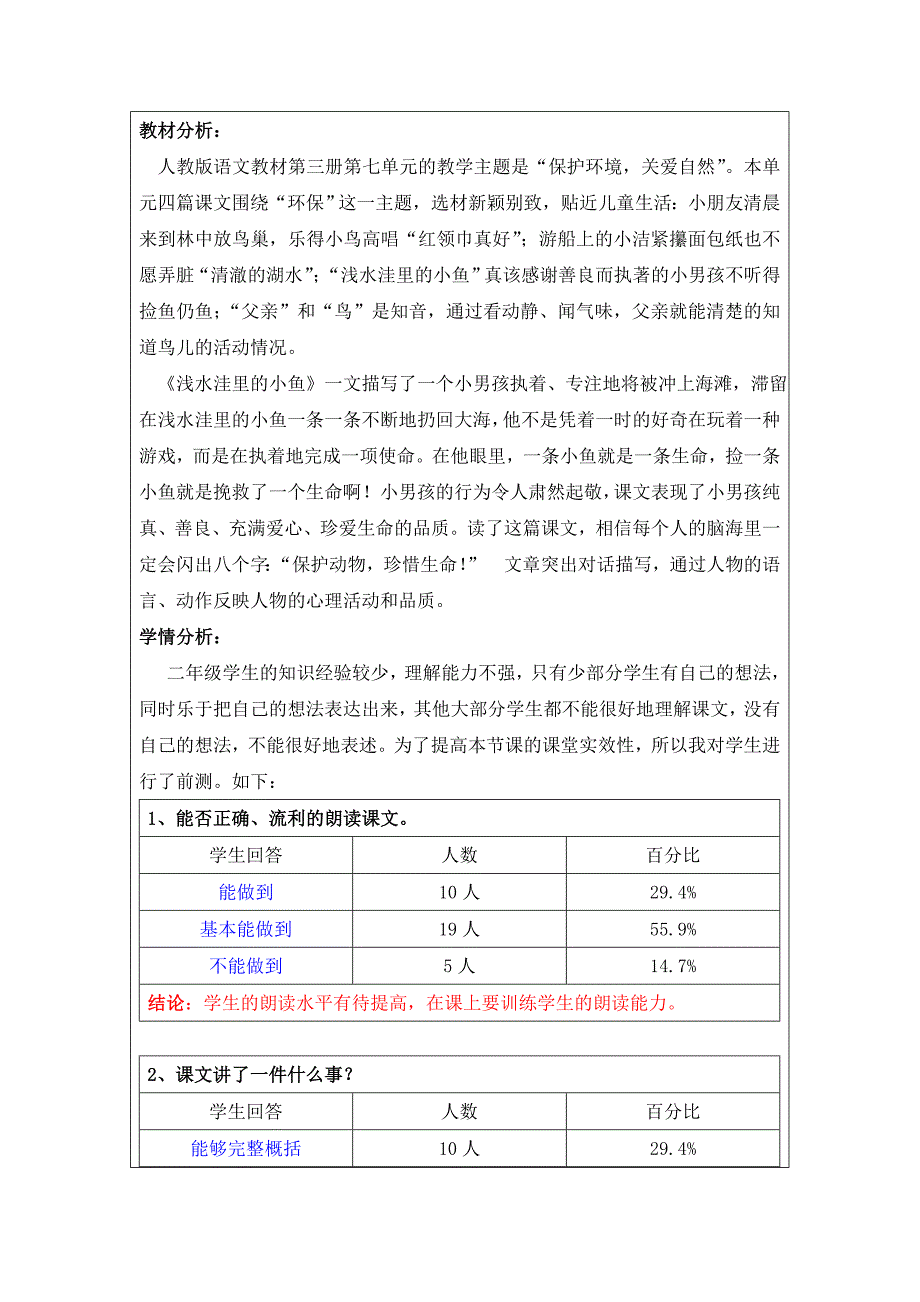 28《浅水洼里小鱼》教学设计(二稿)__第2页