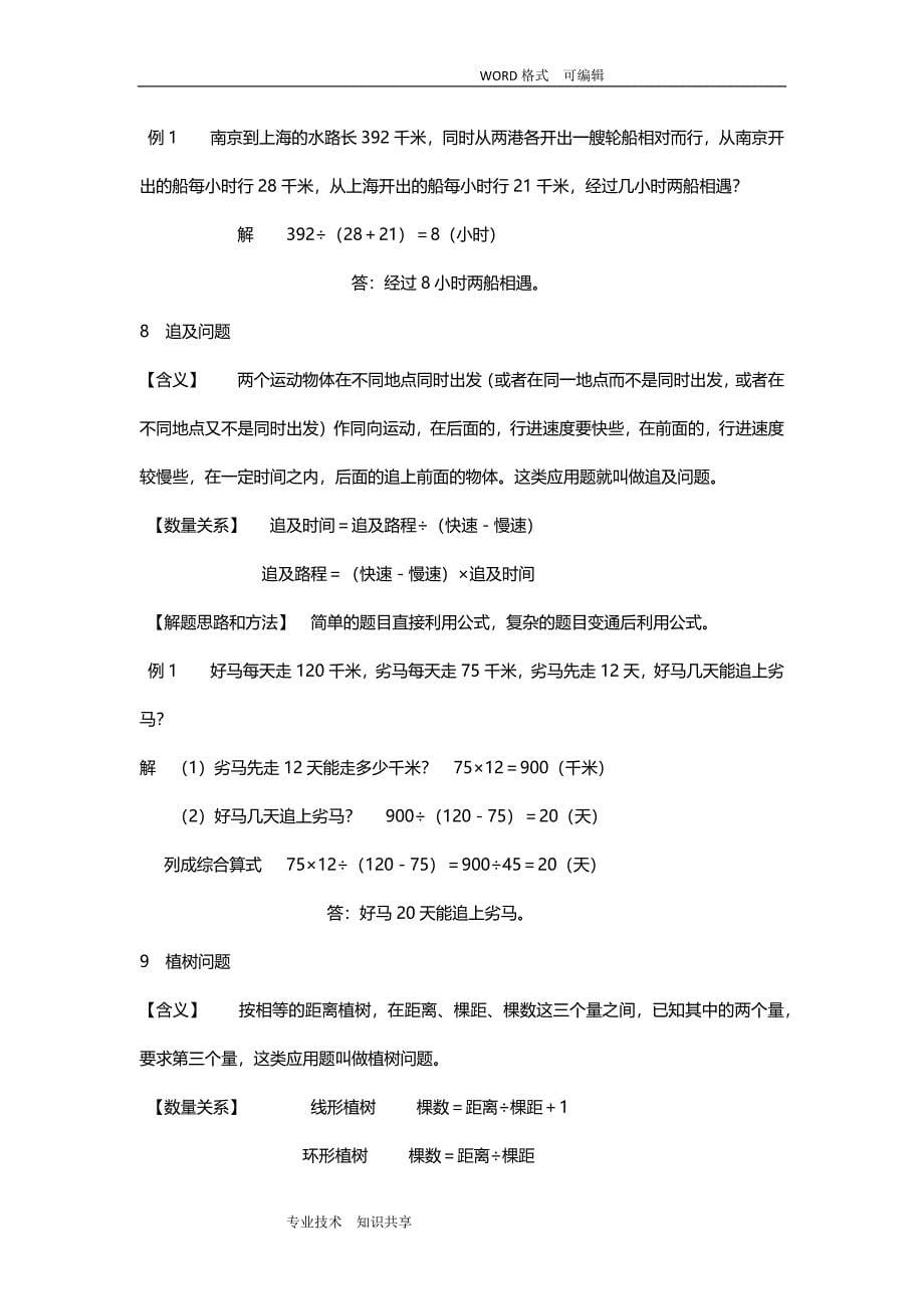 小学数学典型应用题归纳汇总30种题型_第5页