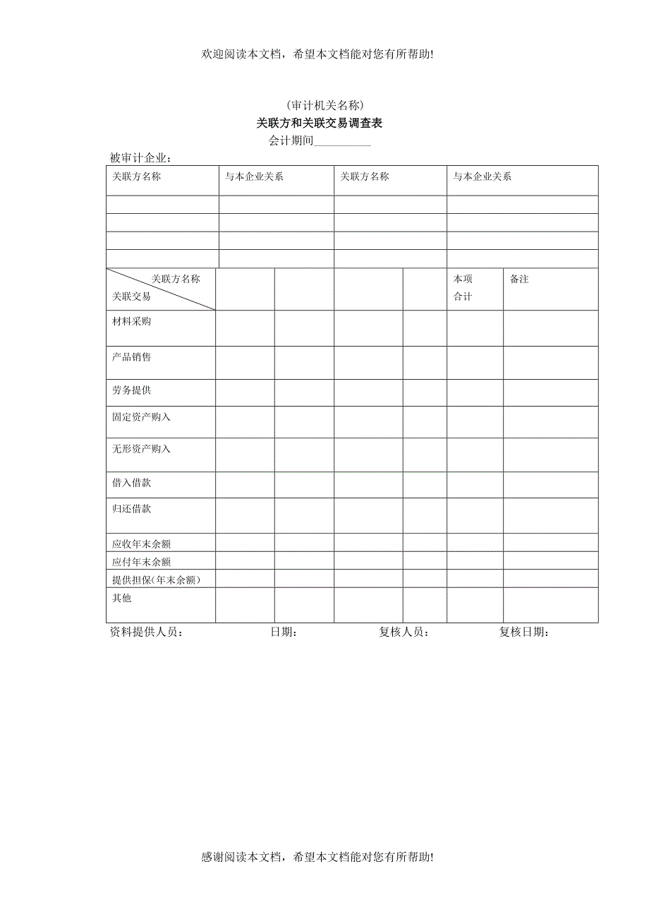 关联方和关联方交易调查表_第1页