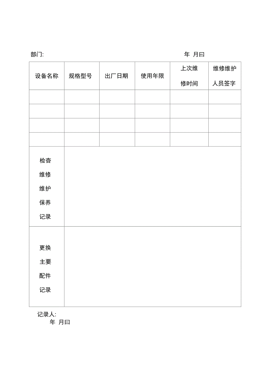 设备维修记录表_第3页