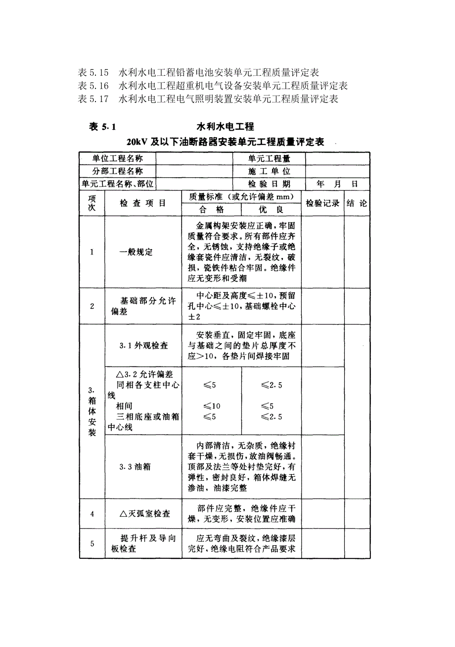 发电电气设备安装工程单元工程质量评定表_第2页