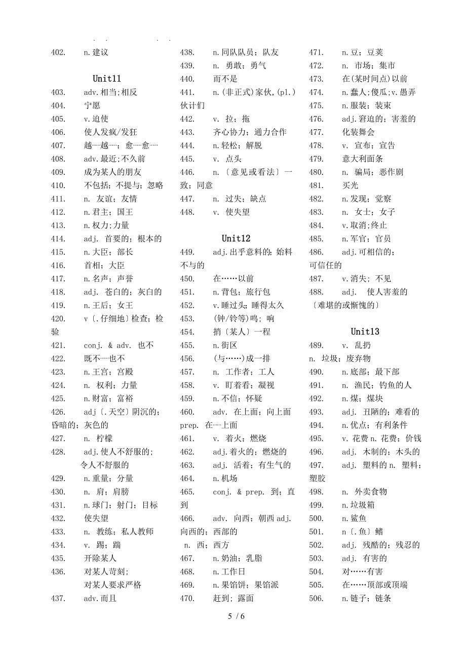 新版人教版九年级英语单词汉语版_第5页